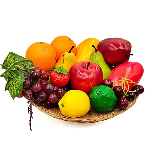 Laiiqi 17 Stück Gefälschte Früchte, Simulations-Obst-Requisiten für Fotografie, Display, lebensechte realistische künstliche gefälschte Früchte Home Decor Craft Fruit Set Gefälschte Zitrone