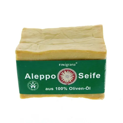 Finigrana Gesichtsseife Alepposeife - 100% Olive 200g - Hochwertige Gesichtsseife aus 100% Olivenöl, handgefertigt nach 1200 Jahre altem Rezept aus Aleppo. Ideal für empfindliche Haut und sorgt für sanfte Reinigung.