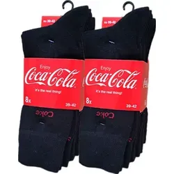 Coca Cola Herren Business Socken 8 Paar - Herren Socken für den Business-Alltag, aus hochwertiger Baumwollmischung, wadenlang und in klassischem Schwarz, ideal für formelle Anlässe.