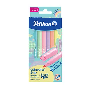 Pelikan Colorella Star C302 PASTELL Filzstifte farbsortiert, 6 St.