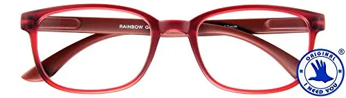 I Need You Lesebrille Rainbow - Dioptrien: +2,50 Dunkelrot