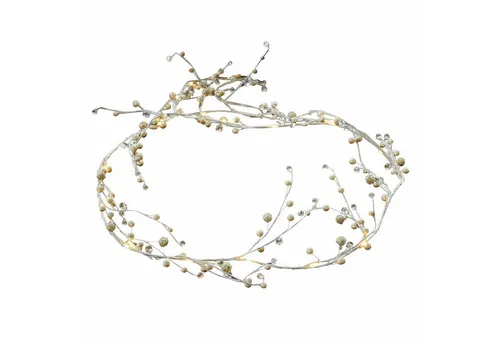 Mirabeau Weihnachtsfigur Lichterkette Hailee klar - Elegante Lichterkette mit 20 Mini-LEDs und exquisiten Perlen. Perfekt für stimmungsvolle Akzente in der Weihnachtszeit und darüber hinaus. Batteriebetrieben, ideal für flexible Platzierung im Interieur.