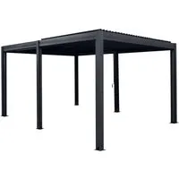 osoltus Bioclimatic Lamellen-Pavillon 4x3m – Anthrazit - Eleganter Lamellen-Pavillon mit Aluminiumrahmen, ideal für Garten und Terrasse. Flexibles Lamellendach für optimalen Licht- und Wetterschutz.