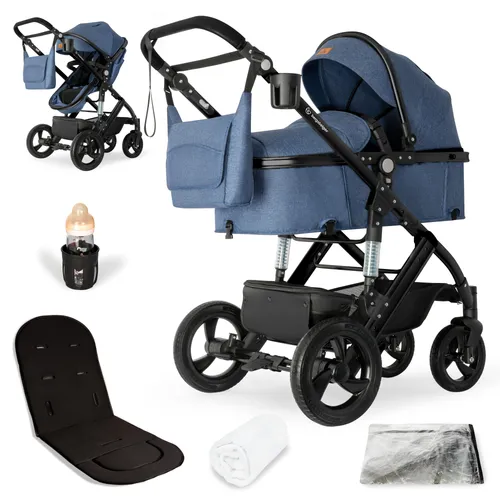 bergsteiger Kombi-Kinderwagen Nizza 3 in 1 - Vielseitiger Kinderwagen mit Auto-Babyschale und optionaler Isofix Station, ideal für Eltern, die Flexibilität und Sicherheit schätzen.