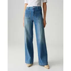 OPUS PANTS Damen Palazzo | Melly Groove Wide Leg Jeans - Damen-Jeanshosen aus hochwertigem Spanish Cotton Mix, mit weitem Beinverlauf für lässigen Style und maximalen Komfort.