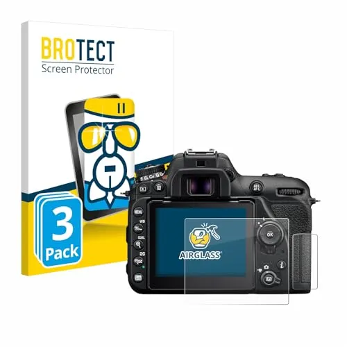 BROTECT 3 Stück Schutzglas für Nikon D7500 Schutzfolie Panzer Folie Glas Made in Germany [Extrem Kratzfest 9H, Anti-Fingerprint, Ultra-Transparent]