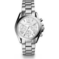 Michael Kors MK6174 Bradshaw Damenuhr - Armbanduhren für Damen, elegante Chronograph-Funktion, 100 m wasserdicht und stilvolles Design in Silber.