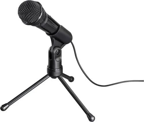 Hama MIC-935 Allround PC-Mikrofon Schwarz - Kabelgebunden mit Stativ, ideal für klare Sprachübertragung und Aufnahmen