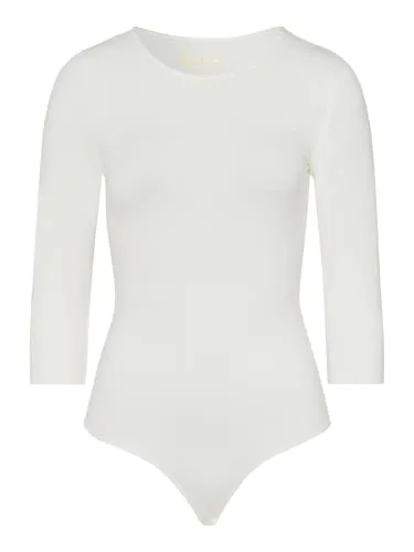 Les Lunes Alena Body 3/4 Sleeve - Damen - Eleganter Damen-Body mit 3/4-Ärmeln aus hochwertiger Bambus-Viskose. Bequeme Tanga-Passform und Rundhalsausschnitt für höchsten Tragekomfort im Alltag oder beim Sport. Ideal für Turn- und Gymnastikanzüge.