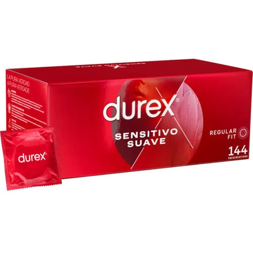 Durex Sensitive Soft Kondom  Gefühlsecht 144 Stück - Empfängnisverhütung: Geschmiert für ein Gefühl wie ohne, mit einer nominalen Breite von 56 mm für optimalen Komfort und Sicherheit.
