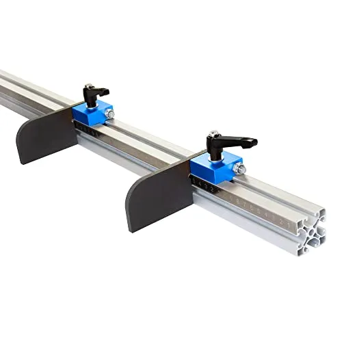 SCHMIDT systemprofile Längenanschlag C 2m Aluminium-Profil - Messgerät für präzise Längsanschlüsse, inkl. selbstklebendem Edelstahl-Maßband und zwei Ablängklappen für individuelle Projekte und optimale Gleit- und Schutzeigenschaften.