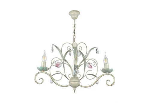 Licht-Erlebnisse LE19136 Pendelleuchte Luce E14 - Elegante Hängelampe im floralen Stil, handgefertigt mit dekorativen Glas-Elementen und individuell anpassbarer Hängetiefe. Perfekt für stilvolle Akzente in jedem Raum.