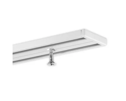 Gardineum Gardinenschiene 2-läufig, vorgebohrt, ab 2 m - Moderne 2-läufige Gardinenschiene aus Aluminium, ideal für klassische Gardinen. Vorbohrungen und einfache Montage, erhältlich in zugeschnittenen Längen von 100 cm bis 400 cm.