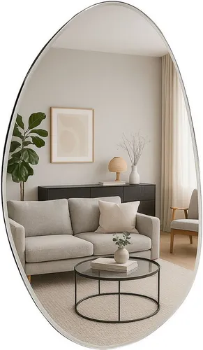 s.Oliver Wandspiegel "Lucee", transparent, B:59cm H:88,5cm - Eleganter Wandspiegel von s.Oliver mit ovalem Design. Ideal für jeden Raum – bringt Licht und Raumgefühl. Mit hochwertigem Rahmen aus Glas und MDF.