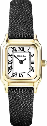 Sekonda Monica Damen Quarzuhr 20 mm in Weiß mit Lederband - Elegante Armbanduhr für Damen mit japanischem Quarzwerk und klassischem Design. Das schwarze Krokodillederarmband sorgt für hohen Tragekomfort und Stil – ideal für jeden Anlass.
