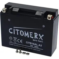 Gel-Batterie CIT YB16AL-A2, 12 V 16 Ah - Sonstige KFZ-Ersatzteile, wartungsfreie Gel-Batterie mit hoher Lebensdauer und Pluspol rechts, ideal für Motorräder und Quads.