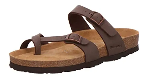 Rohde Damen Zehentrenner Pantolette Alba 5594 - Braun, Größe 42 EU - Sandalen mit rutschfester Sohle und atmungsaktivem Kork-Latex-Fußbett für höchsten Tragekomfort. Ideal für warme Tage und gefertigt in Deutschland.