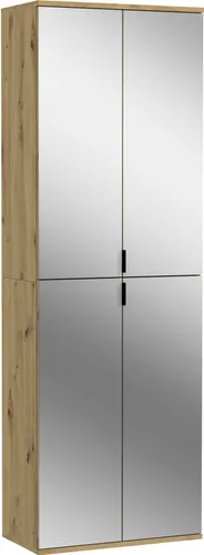 xonox.home X07G2T15 Projekt X Spiegelschrank breit - Garderobenschrank mit Spiegel, 4 Türen und 7 Einlegeböden für optimale Aufbewahrung, ideal für Flur oder Schlafzimmer. Zeitloses Design, pflegeleicht und nachhaltig produziert.