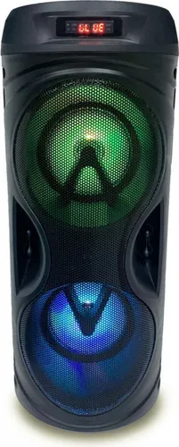 Akai ABTS-530BT Tragbarer Lautsprecher - Tragbarer 2.0 Bluetooth Lautsprecher mit 10 W Leistung, ideal für Innen- und Außenbereich, ausgestattet mit LED-Beleuchtung und FM-Radio für ein unvergessliches Klangerlebnis.