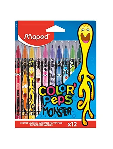 Maped - Filzstifte, Fasermaler COLOR'PEPS MONSTER mit mittlerer Spitze - x12 Stifte