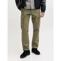 Jack & Jones Cargohose JPSTKANE FRANK CARGO NOOS Baumwollmischung, locker geschnitten grün 29