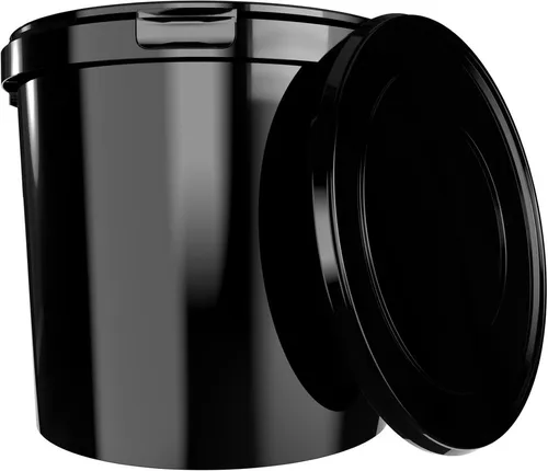 FixedByU Putzeimer Eimer mit Deckel 10 Liter in Schwarz - 1 Stück, (Eimer-Set, 1-tlg., Eimer mit Deckel), Vorratseimer, Lebensmittelecht, Luftdicht, Stabil