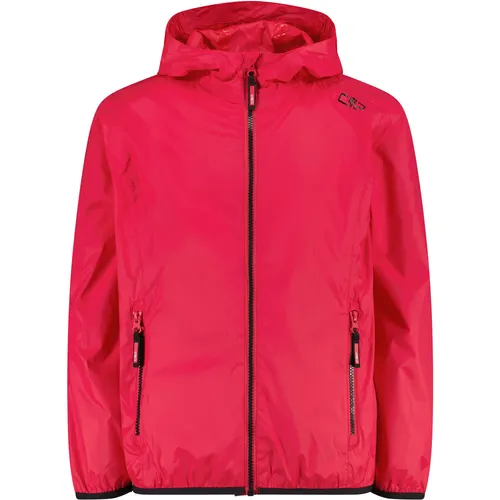 CMP KID G Jacket Rain FIX Hood fragola (B880) 176 - Praktische Regenjacke für Kinder - Die CMP KID G Jacket Rain FIX Hood schützt Kinder zuverlässig vor Regen mit einer Wassersäule von 5.000 mm. Ihre Packbarkeit und reflektierenden Elemente machen sie zum idealen Begleiter für aktive Abenteuer im Freien.
