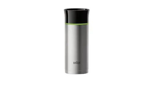 Braun BRSC001 Edelstahl Reise Thermobecher 330ml - Thermobehälter, auslaufsicher und hält Getränke bis zu 14 Std. kühl oder 4 Std. warm – ideal für unterwegs!