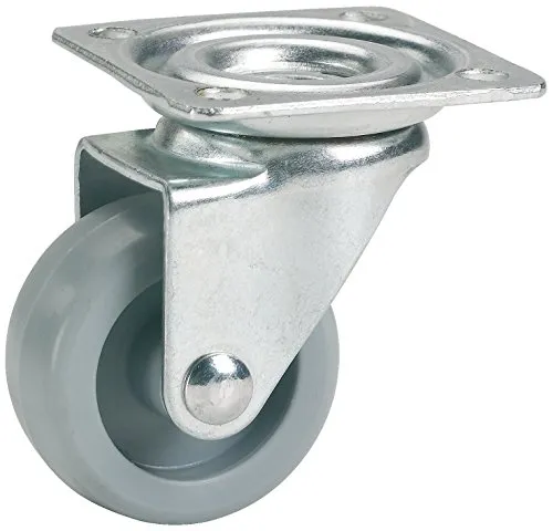 Dörner + Helmer Möbel-Lenkrolle, 36mm x 15mm, Kunststoffrad, 35kg Tragkraft, 42mm x 42mm Platte, ohne Bremse
