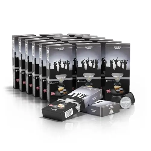 Martello Kaffeekapseln INTENSIVO – 200 Stück (20x10) Master Packung | UTZ-zertifiziert | Nachhaltig & Fair | Von Hand gepflückt | Kompatibel mit Martello-Kapselmaschinen