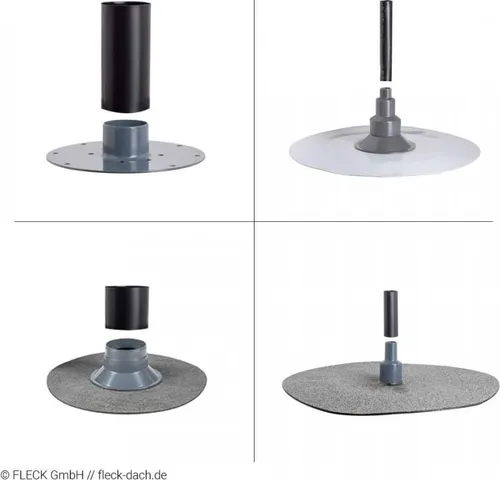 Schrumpfi Flachdach Durchgang mit Bitumenflansch 22mm - Praktischer Flachdach Durchgang mit Bitumenflansch für sichere Kabel- und Leitungsführungen. Inklusive Schrumpfschlauch für wasserdichte Verbindungen, ideal für langlebige Abdichtungen auf Flachdächern.