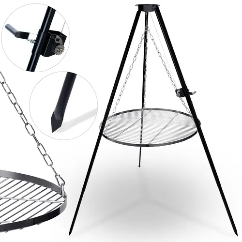 Berdsen BD-884 Dreibein-Kaminrost 80 cm - Dreibeingrill für Grillfreunde, ideal für gemütliche Abende im Freien. Robuste Bauweise für stabilen Halt und vielseitige Einsatzmöglichkeiten.
