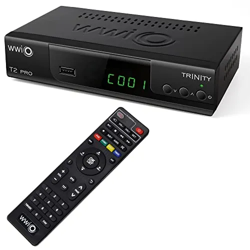 WWIO Trinity T2 PRO: Full HD TV-Receiver mit 2-in-1-Fernbedienung - TV-Receiver für terrestrisches Fernsehen, unterstützt Full HD und bietet PVR- sowie Timeshift-Funktion für flexibles TV-Genuss. Ideal für anspruchsvolle Zuschauer!