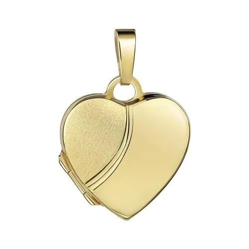 JEVELION Medaillon Herz klein 333 Gold 8 Karat mit Halskette - Elegantes Herz-Medaillon aus 333 Gold für 2 Bilder, ideal als zeitloses Geschenk für Ihre Liebsten. In hochwertiger Juweliers-Qualität gefertigt, kommt es mit einem stilvollen Schmuck-Etui und Echtheitszertifikat.