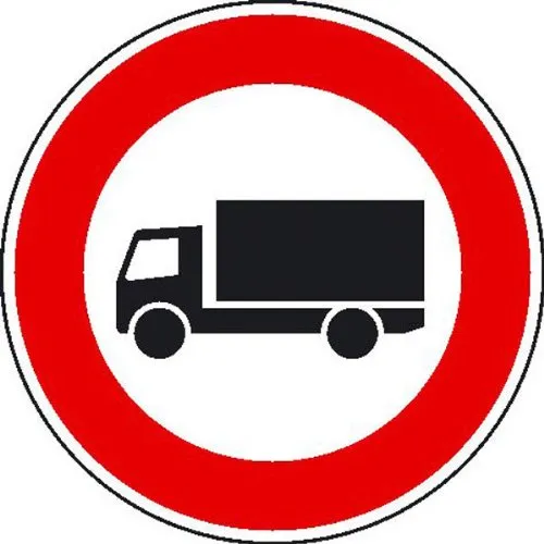 Verkehrszeichen Verbot für Lkw über 3,5t - 42 cm Aluminium - Verkehrszeichen für Handwerk & Industrie, retroreflektierend für optimale Sichtbarkeit bei Tag und Nacht.