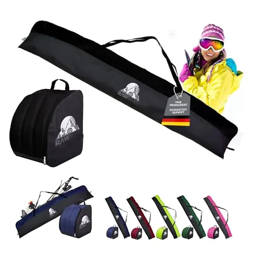 BambiniWelt Skitasche KOMBI SET 160cm/180cm - Wasserdichte Skitasche aus starkem Cordura-Gewebe, erhältlich in zwei Größen. Ideal für den sicheren Transport Ihrer Skiausrüstung.