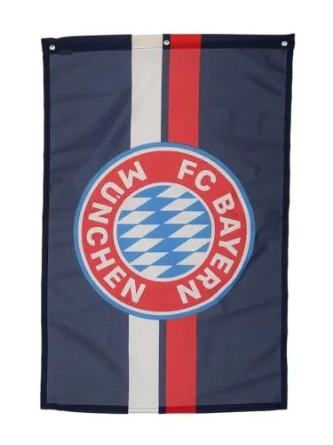 FC Bayern München Fahne - Hissfahne Navy 180 x 120 cm mit Ösen - Fanfahnen für Fußballfans, hochwertige Polyesterfahne in Navy für leidenschaftliche Unterstützung des FC Bayern München.