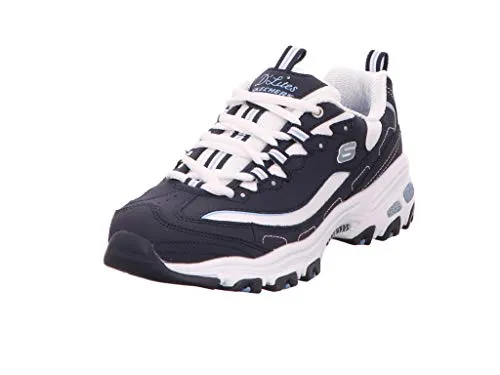 Skechers Damen D'lites Biggest Fan Sneakers, Navy Trubuck - Damen-Sneaker mit flexibler, stoßdämpfender Zwischensohle und sportlicher Optik, ideal für den Alltag und aktive Freizeit.