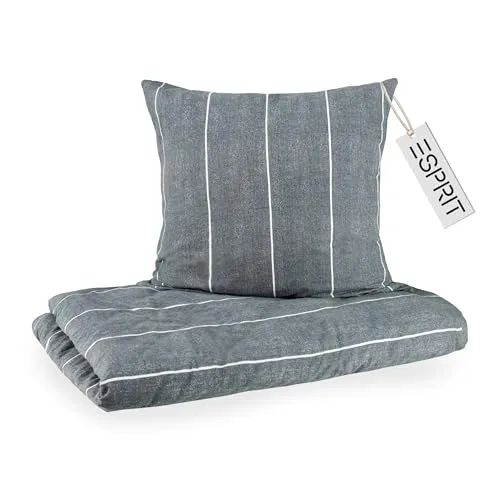 Esprit Flanell Bettwäsche 135x200 cm Anthrazit - Erleben Sie gemütliche Nächte mit der Esprit Flanell-Bettwäsche aus 100 % Baumwolle. Das elegante Design und der verdeckte Reißverschluss sorgen für höchsten Komfort und stilvolle Akzente in Ihrem Schlafzimmer.