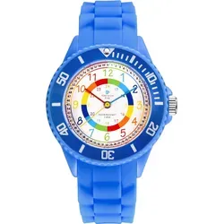 Alienwork Kids Lernuhr - Bunte Kinderuhr für Jungen und Mädchen mit Silikon-Armband - Armbanduhren für Jungen: Mit kreativen Farben lernen Kinder spielerisch die Uhrzeit. Wasserdicht bis 5 ATM und aus robustem Resin, ideal für aktive Kids!