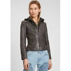 Gipsy by Mauritius Lederjacke Cacey LEGV - Funktionsjacke mit abnehmbarem Kapuzen-Sweateinsatz und aufwendigen Biker-Details, aus hochwertigem Lammnappa Leder für einen stylishen Look.