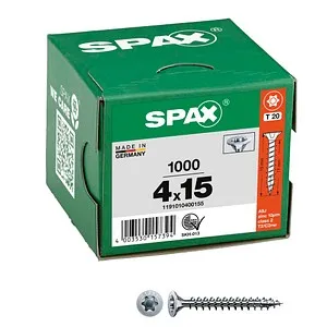 SPAX Universalschrauben T20 Senkkopf WIROX 1191010400155 4 mm x 15 mm, 1.000 St.