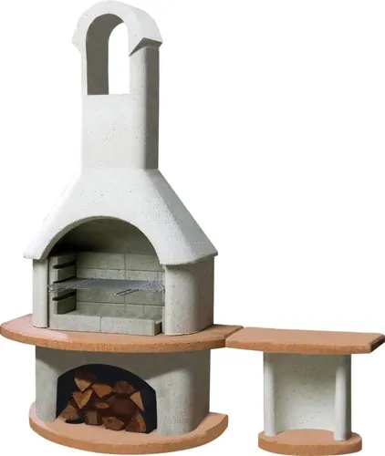 Buschbeck Grillkamin Carmen mit Beistelltisch Georgia - Grillkamin für Garten und Terrasse, inklusive praktischen Beistelltisch für eine optimale Grill-Erfahrung.