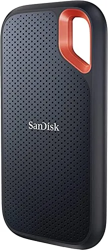SANDISK Extreme Portable SSD 1 TB (tragbare NVMe SSD, USB-C, bis zu 1.050 MB/s Lesen/1.000 MB/s Schreiben, fallsicher aus bis zu 3 m, wasser- und staubbeständig) Schwarz