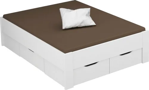 Stauraumbett RAUCH "Aditio", weiß, 146cm - Betten mit 4 praktischen Schubkästen für zusätzlichen Stauraum, pflegeleicht und made in Germany, ideal für kleine Räume.
