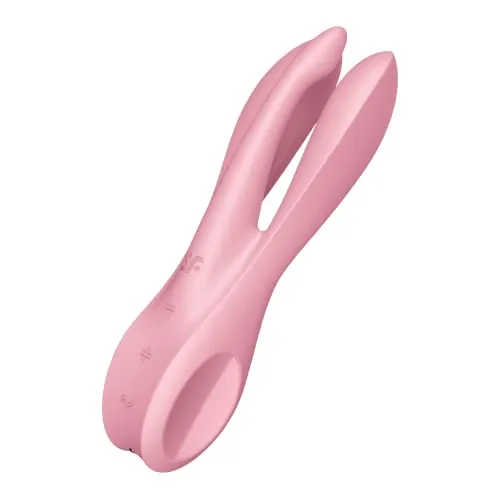 Satisfyer 'Threesome 1', 14 cm, Auflegevibrator, 3 Motoren, Schamlippen- und Klitorisstimulation, Farbe:pink