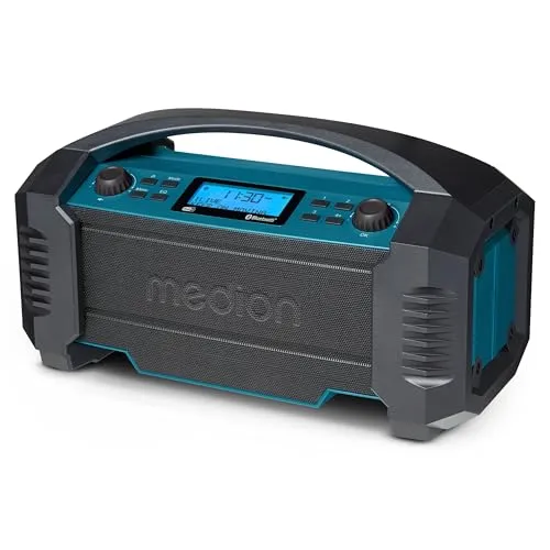 Medion DAB+ Baustellen- und Freizeit-Radio (Md43320) - DAB+ PLL UKW-Radio mit Bluetooth 5.0, IP54-Schutz für Baustellen und Outdoor-Aktivitäten