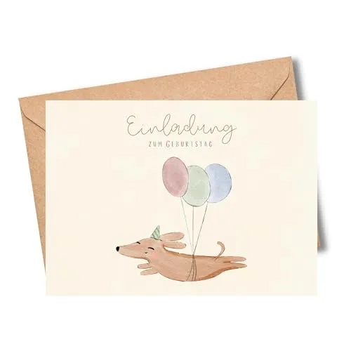 MeinBaby123® Einladungskarten Kindergeburtstag inkl. 10 Umschläge, Kindergeburtstag Jungs und Mädchen, Geburtstagseinladungen Kinder