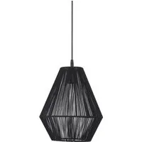 PR Home Rio Hängelampe Schwarz E27 28x28x167cm - Die PR Home Hängeleuchte Rio vereint skandinavisches Design mit Funktionalität. Der geometrische Lampenschirm aus Garn sorgt für stimmungsvolles Licht und setzt stilvolle Akzente in jedem Raum.
