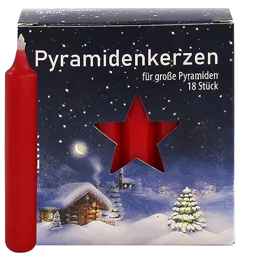 OLShop AG 12er Pack Ebersbacher Pyramidenkerzen groß, Rot (Ø x H) 17 x 105 mm 216 Stück